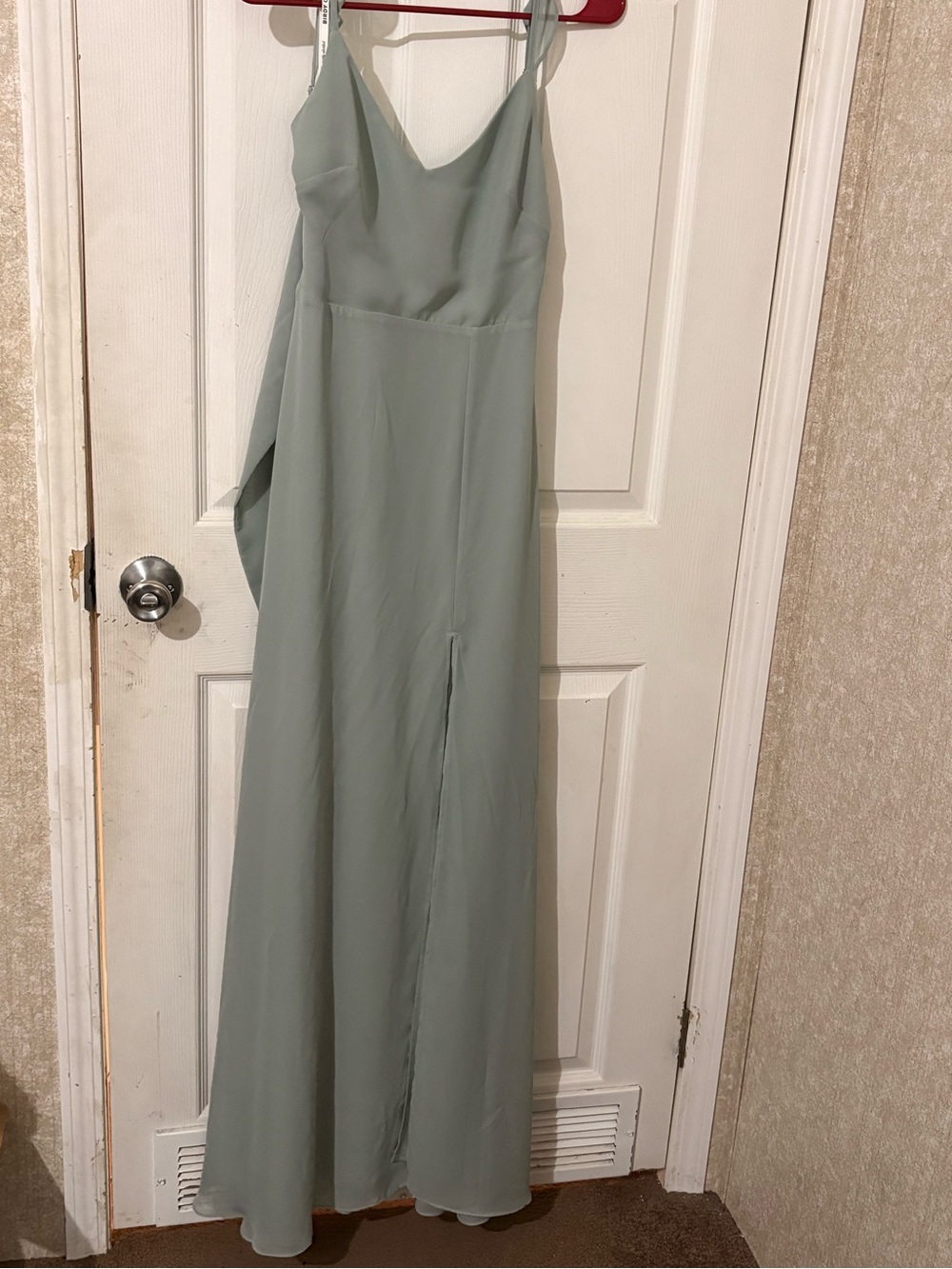 Sage Green Spaghetti Strap Wedding Dress